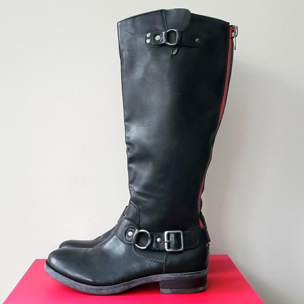 Madden Girl Black Moto Boots